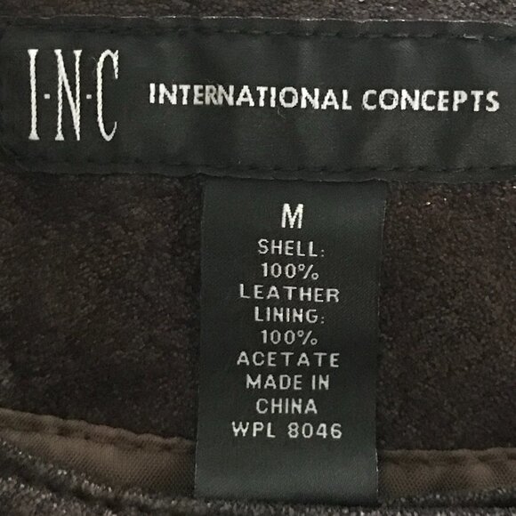 INC International Concepts Metallic Brown Crop Leather Jacket - Picture 3 of 12